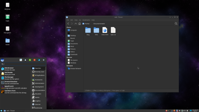 The Xfce desktop